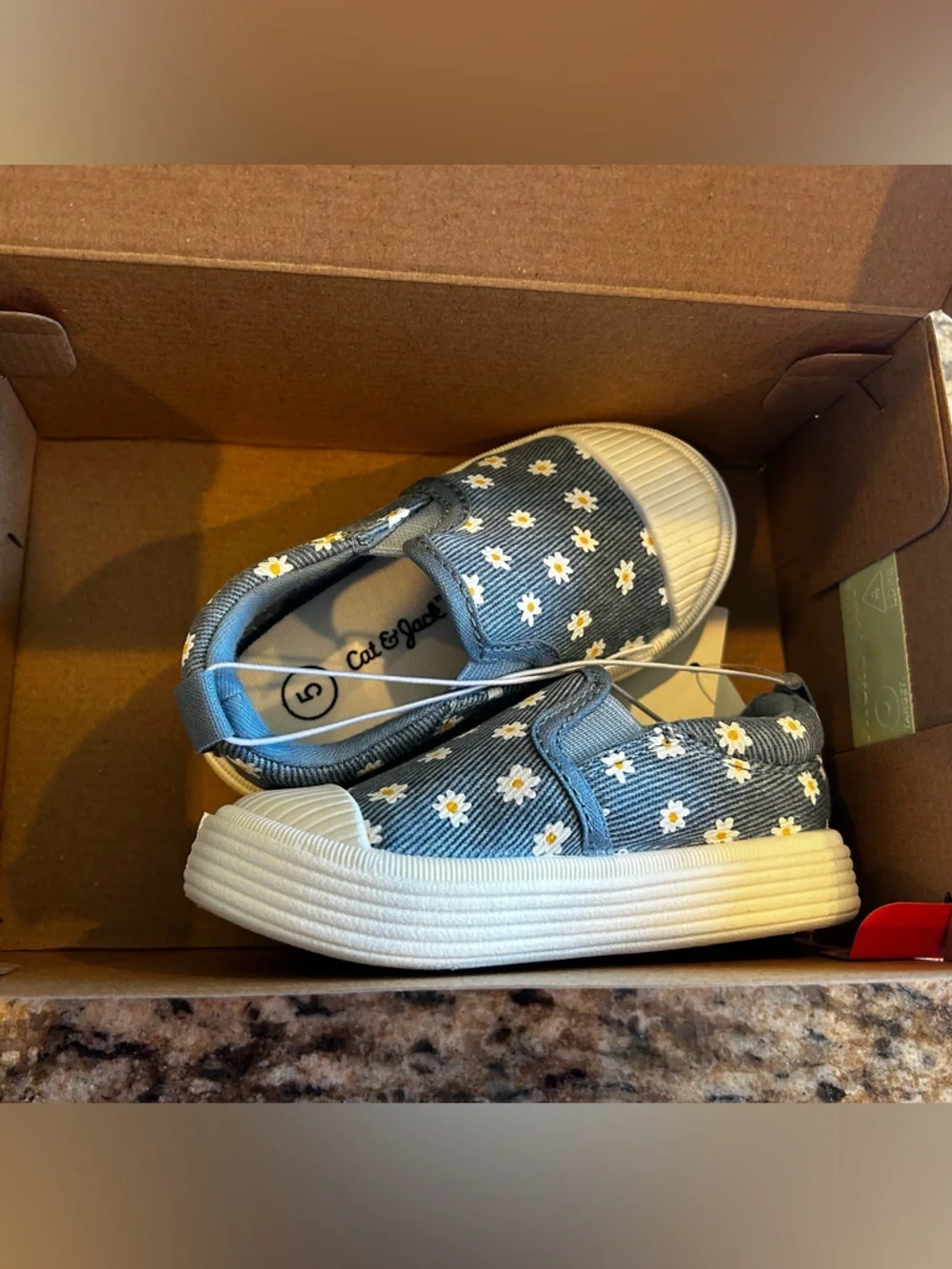 Cat & Jack Blue Daisy Slip-On Sneakers for Kids